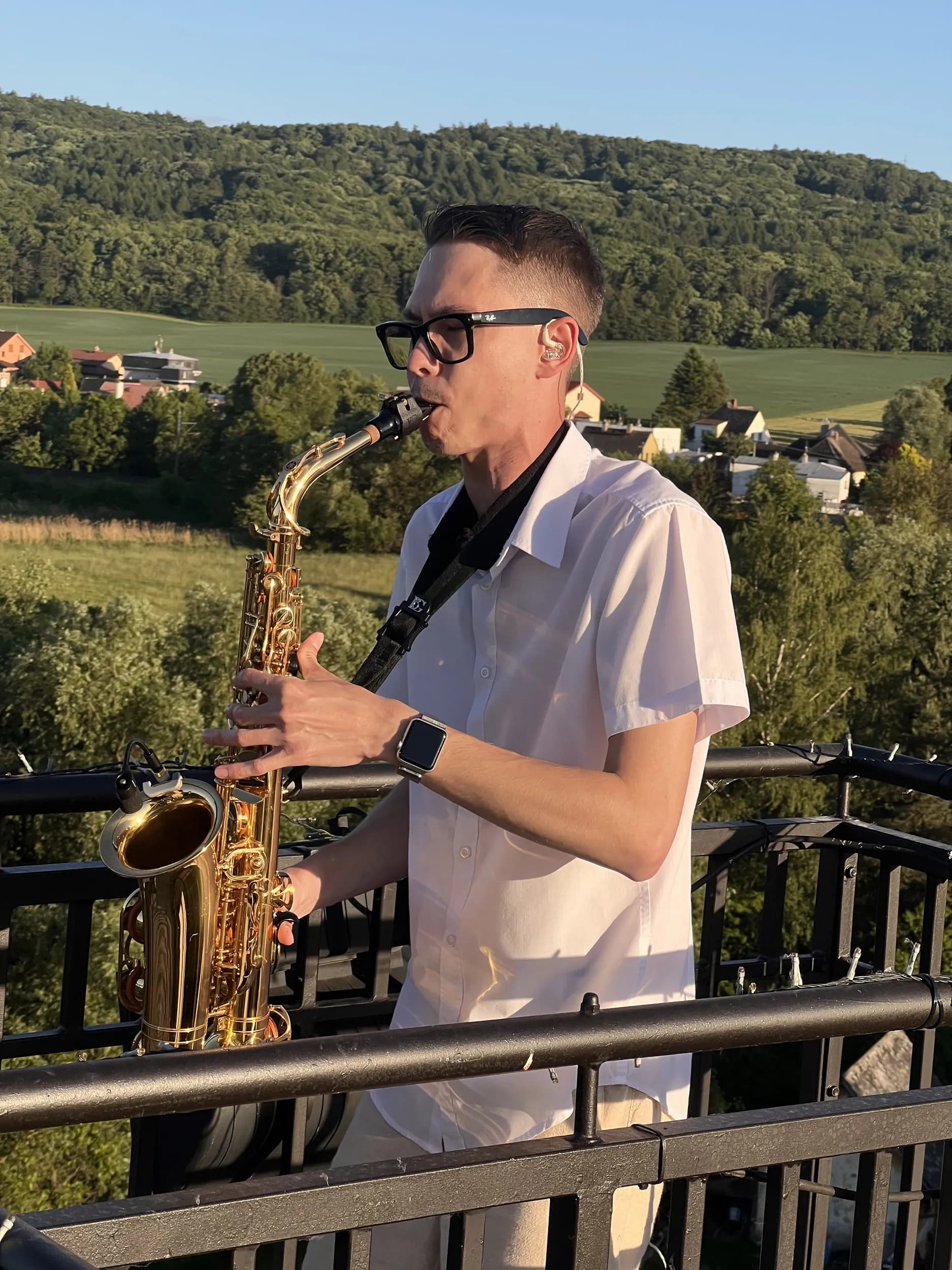Kryštof Czyž se saxofonem